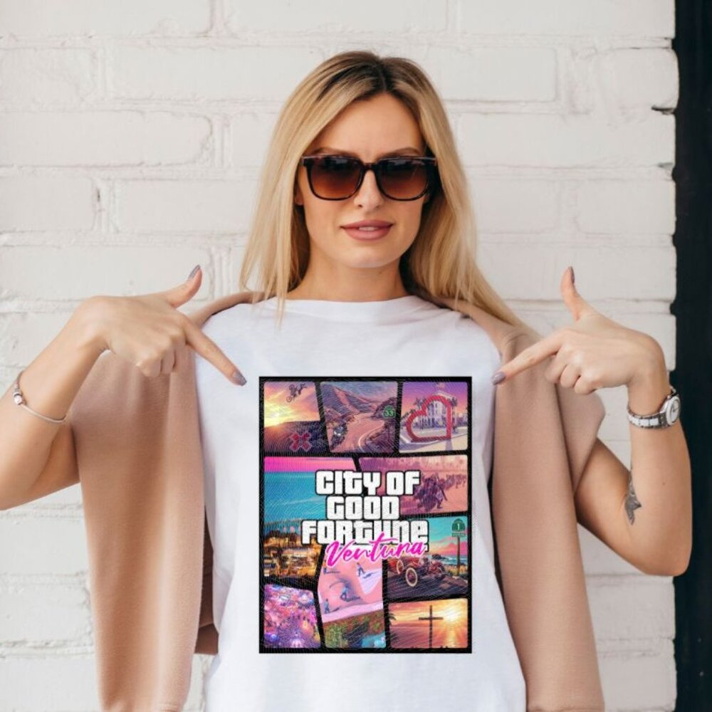 Ventura, Video Game Style, White Shirt, California,